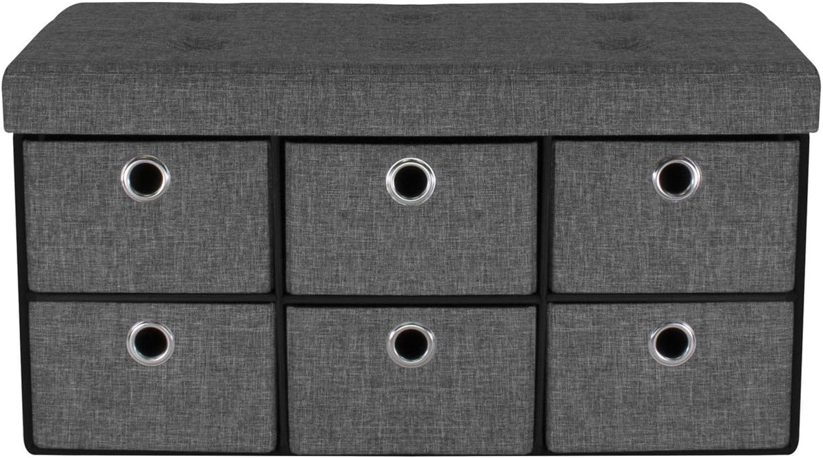 sorbus storage ottoman with drawers, collapsible bench, main product view
