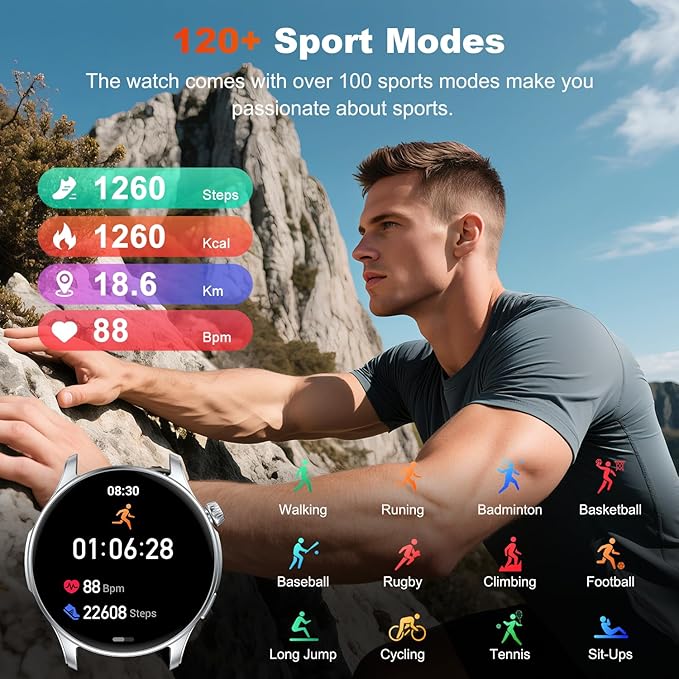 Smart Watch for Men Women Fitness: Make Answer Call Running Digital Mens - Image 4