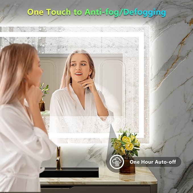 YEELAIT 40x30 Inch RGB LED Bathroom Mirror Front Light and RGB Backlit Lighted - Image 5
