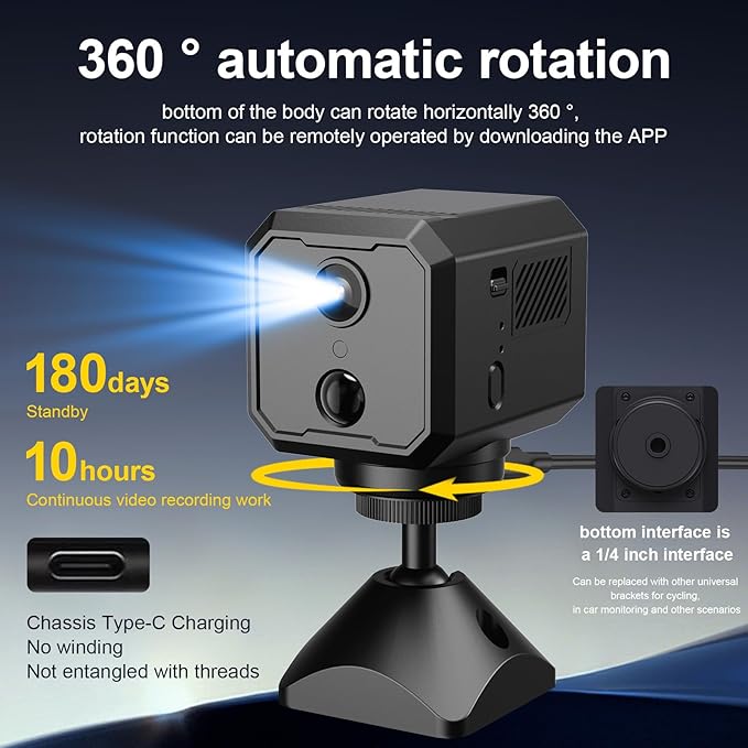 2K WiFi Indoor Camera with 64GB SD Card, Battery Powered Security Cam, 180-Day - Image 4