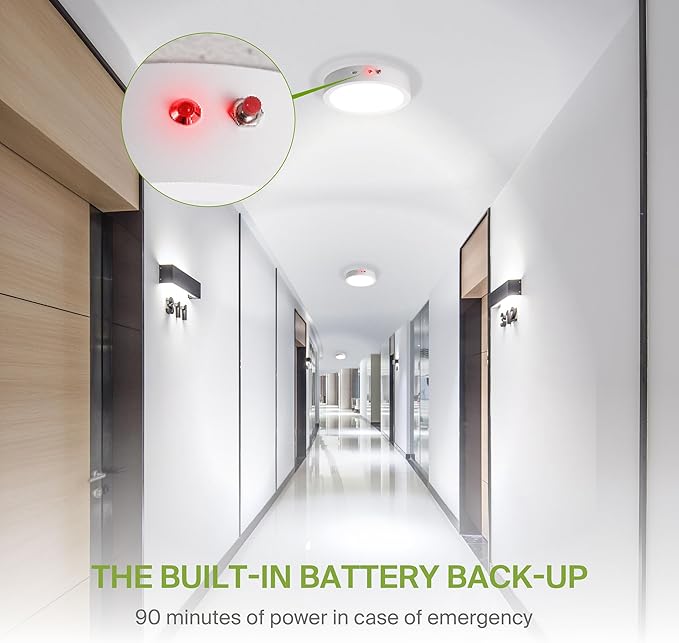 ASD LED 9" Round Flush Mount Ceiling Light Fixture, Low Profile Surface - Image 6