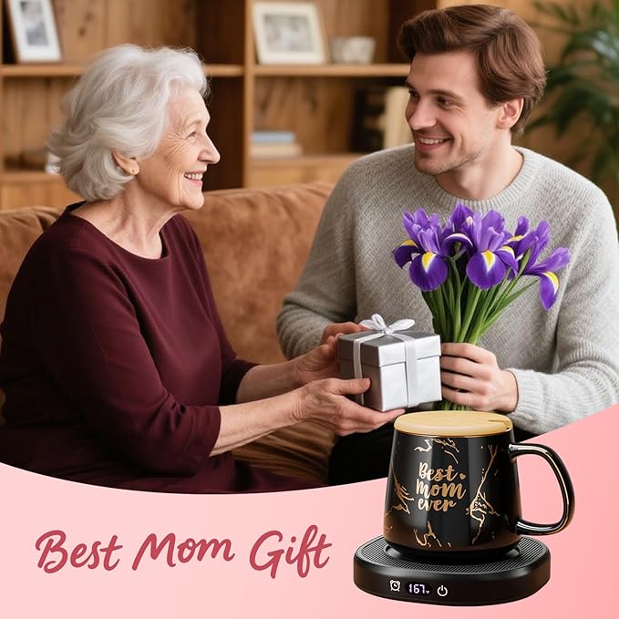 Coffee Mug Warmer & Best MOM Ever Mug Set, Electric Coffee Cup Warmer - Image 6