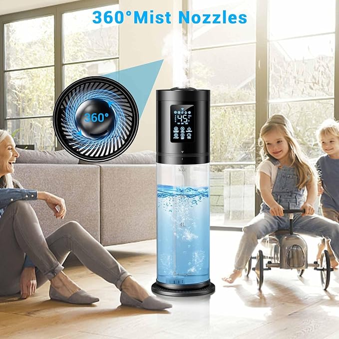 8L/2.1 Gal Humidifiers for Bedroom Large Room, 4 Levels Cool Mist Humidifier - Image 4