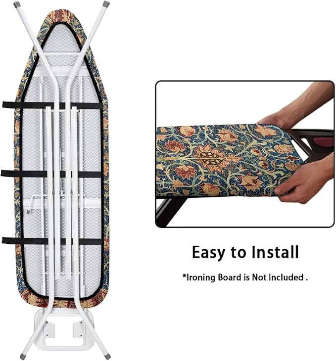 ZCFYGDX Vintage Flower Print 17 x 49 Ironing Board Covers Nylon Buckle Straps - Image 4