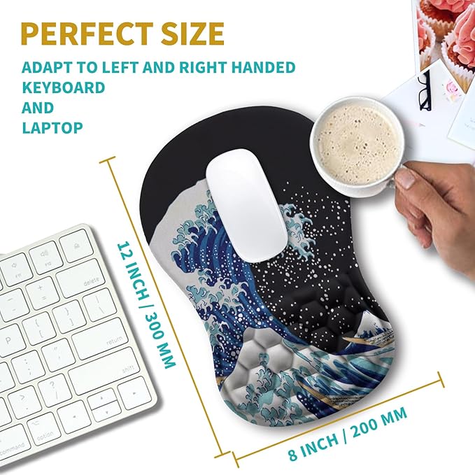 Hokafenle Ergonomic Mouse Pad Wrist Support, Wrist Rest Mousepad - Image 3