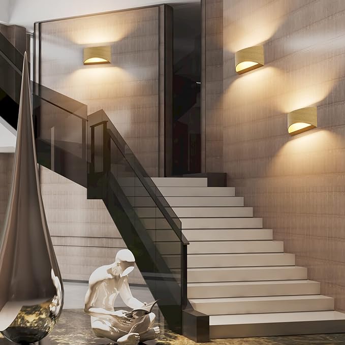 Aipsun Aluminum Modern LED Wall Sconce Hardwired Interior Wall Lights Set of 2 - Image 4