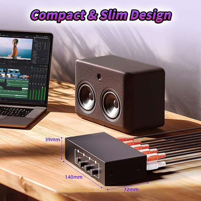 3.5mm Aux + RCA L/R Audio Splitter 1 in 4 Out, BolAAzuL 4-Way Stereo Audio - Image 7