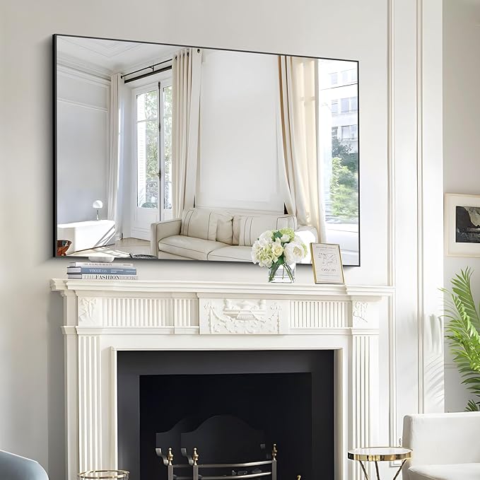 Black Bathroom Mirror for Wall, 60x36 Inch Rectangle Mirrors - Image 8