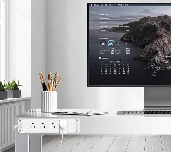 40W Fast Charging Under Desk Power Strip, 12 Outlet Mountable Power Strip - Image 7