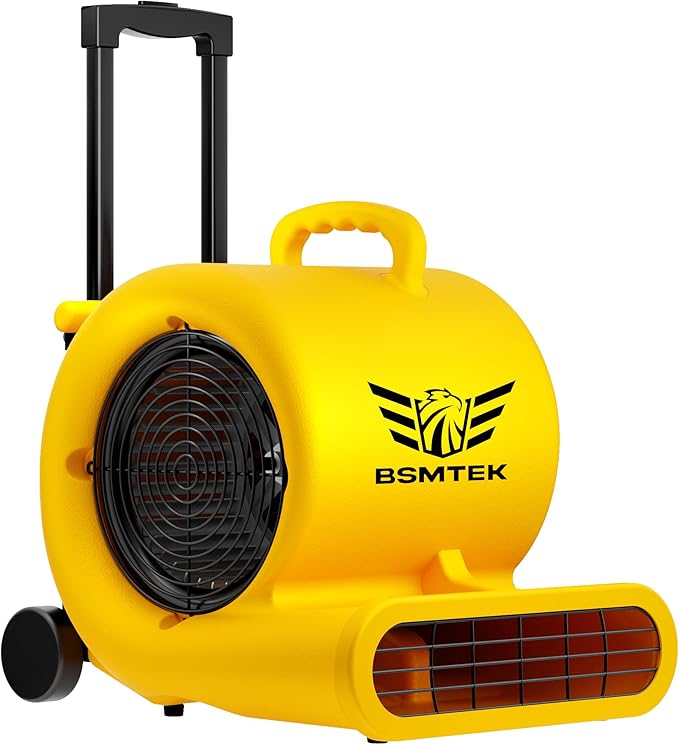 BSMTEK 2500-5000 CFM 1HP Air Mover Blower Fan, Floor Blower Dryer, 3 Speeds by BSMTEK