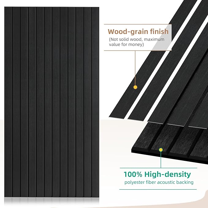 AUTORIFIC Wood Veneer Sound Panels, 10 Pack 47.2”x23.6” Wall Panels, Decorative - Image 3
