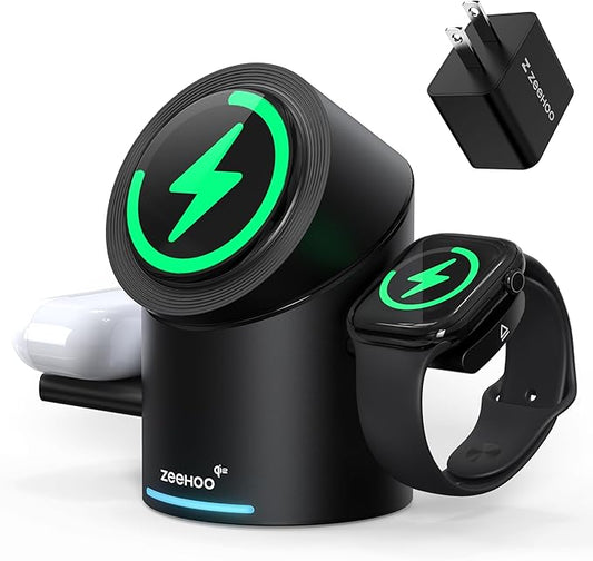 ZEEHOO 3 in 1 Charging Station for Apple Devices, Mag-Safe Charger Stand by ZEEHOO%C2%AE
