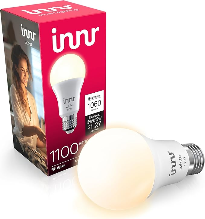innr Smart Light Bulbs, A19 Zigbee, Works by innr