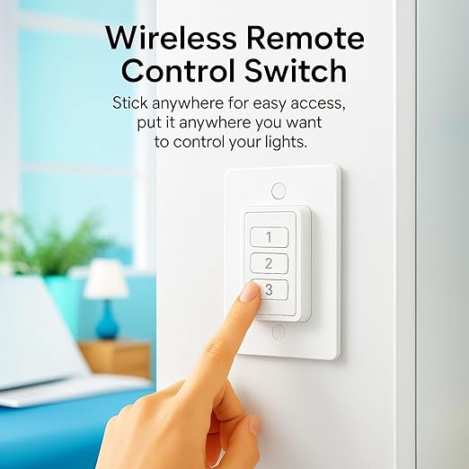 LoraTap 656ft Wireless Wall-Switch: Remote Control Outlet 3 Pack — Lights & - Image 6