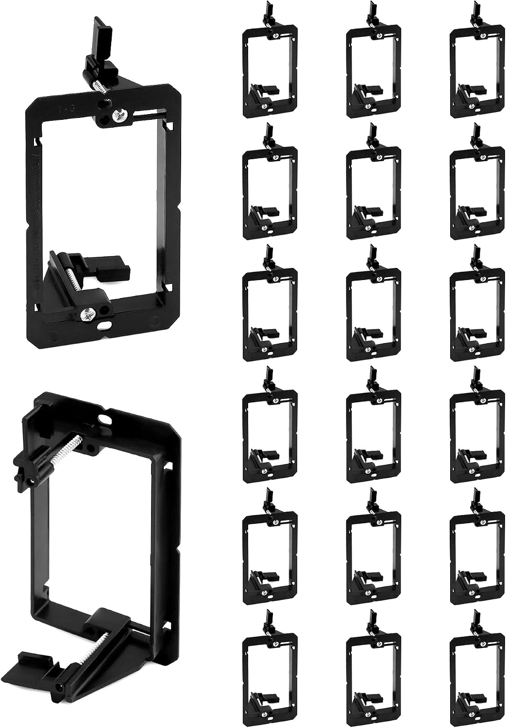 QWORK Low Voltage Mounting Bracket, 20 Pack 1 Gang Single Gang Drywall Mounting Wall Plate Bracket for Telephone Wires, Network Cables