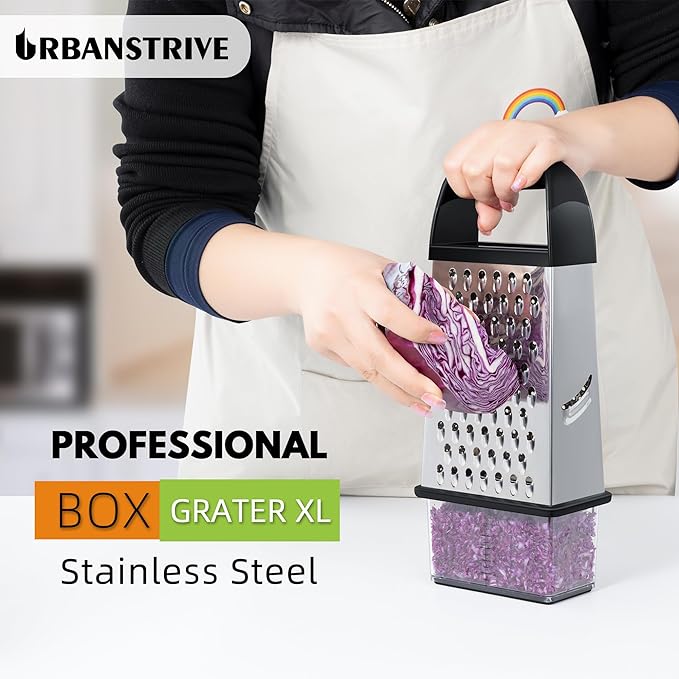 Urbanstrive Cheese Grater With Container Box Grater Stainless Steel Graters - Image 5
