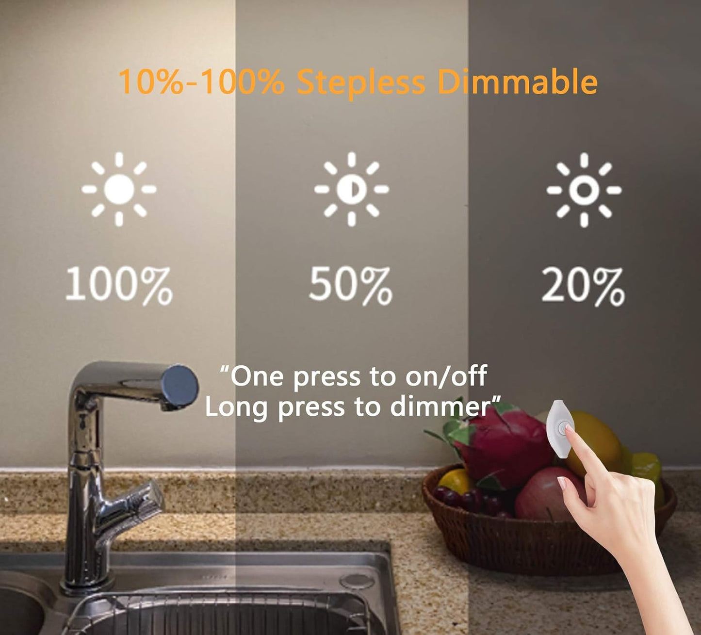 Under Cabinet Light, 12 Inch Plug in LED Closet Light with Memory Function, Cold White 6000K, Super Slim Dimmable Workbench,Under Counter Lights for Kitchen