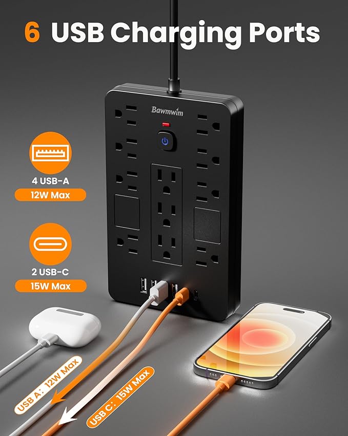 Bawmwim Surge Protector Power Strip - Image 3