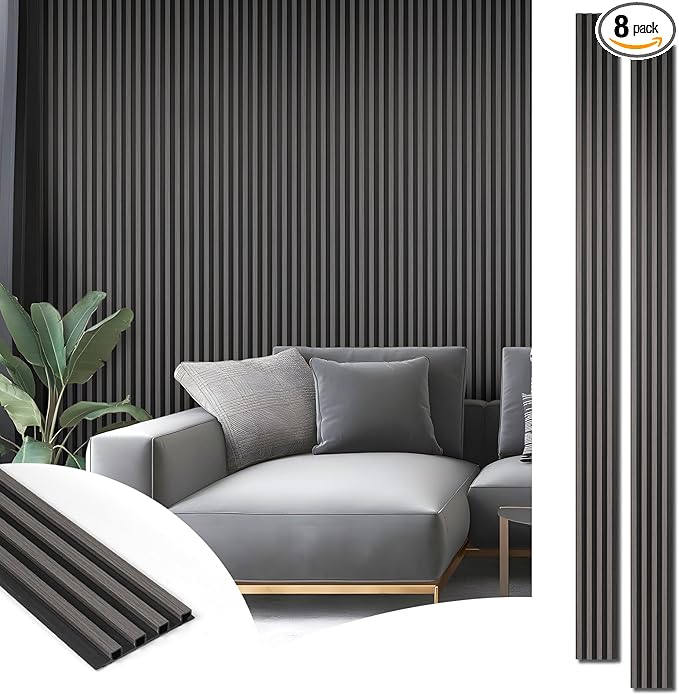Art3d 8-Pack WPC Wood Slat Wall Panel by Art3d