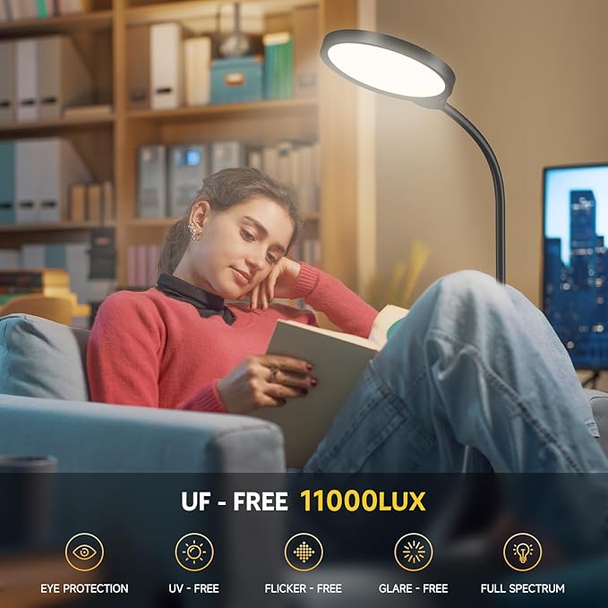 Morfone Light Therapy Lamp, 11000 Lux UV-Free Floor Sun Light Lamp - Image 3