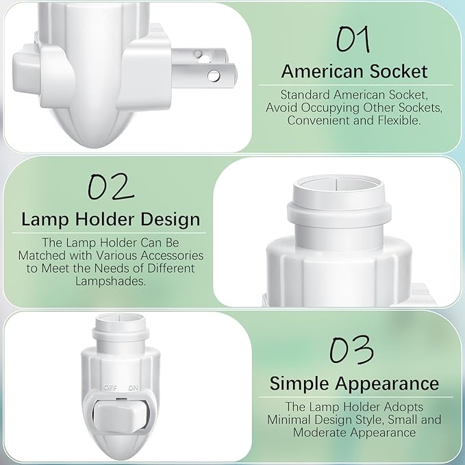 Tuanse 30 Sets Plug in Night Light Module Night Light Base - Image 3