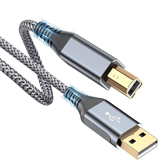 sweguard Printer Cable 6.6ft, USB 2.0 Midi Cord USB-A to USB-B Cable, High by Sweguard