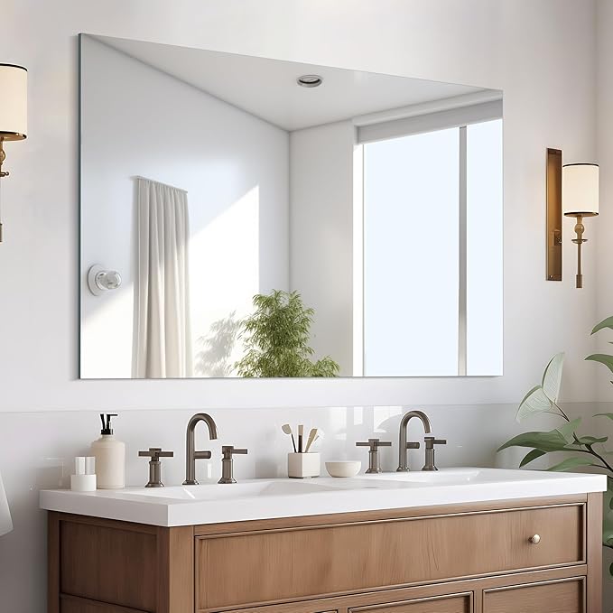 CILIBER Frameless Mirror, 30x40 Inch Rectangle Bathroom Mirrors by CILIBER