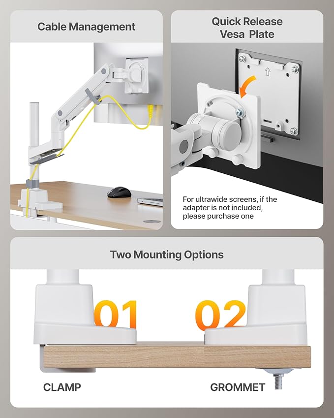 monTEK Heavy-Duty Single Monitor Arm - Image 8