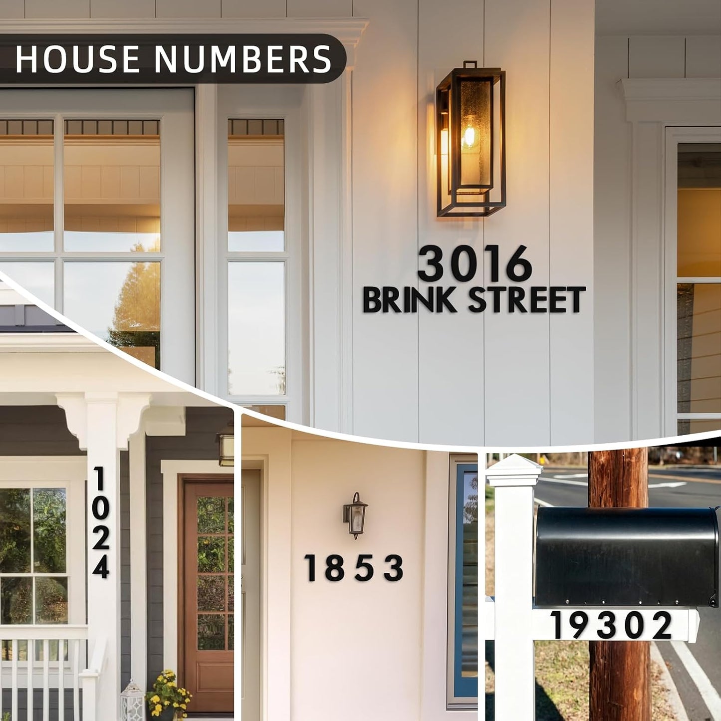 4 Inch 4 PCS House Numbers for Outside, Metal Address Numbers for Home Door，Suitable for Outdoor Signage，Mailbox Letters, Courtyard Address Alphabet Decorations(4")