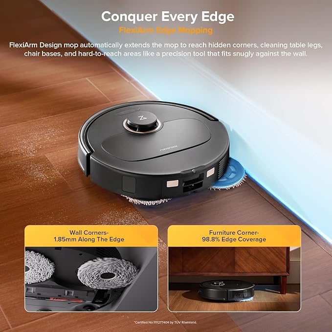 roborock Qrevo S5V Robot Vacuum and Mop, FlexiArm Edge Mopping, 000Pa Suction - Image 4