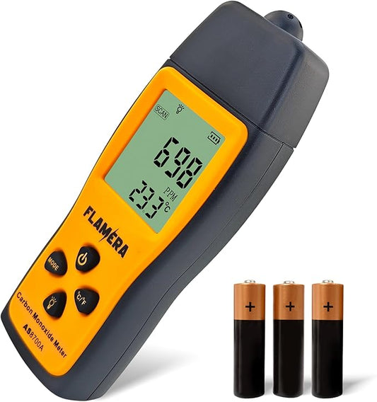 Carbon Monoxide Detector – UL 2034 Certified, Easy-to-Read LCD Display by FLAMERA