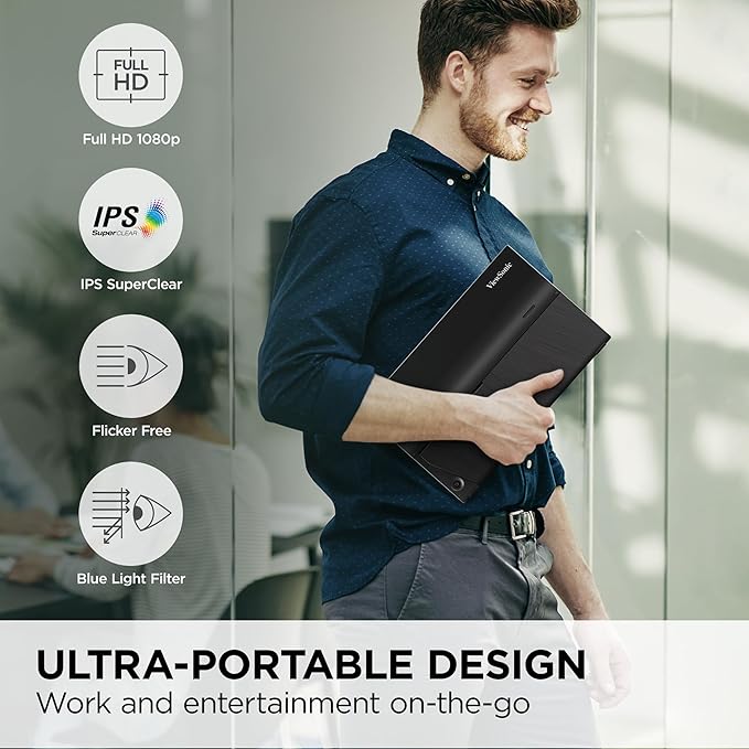 ViewSonic VA1655 15.6 Inch 1080p FHD IPS Portable Monitor - Image 2