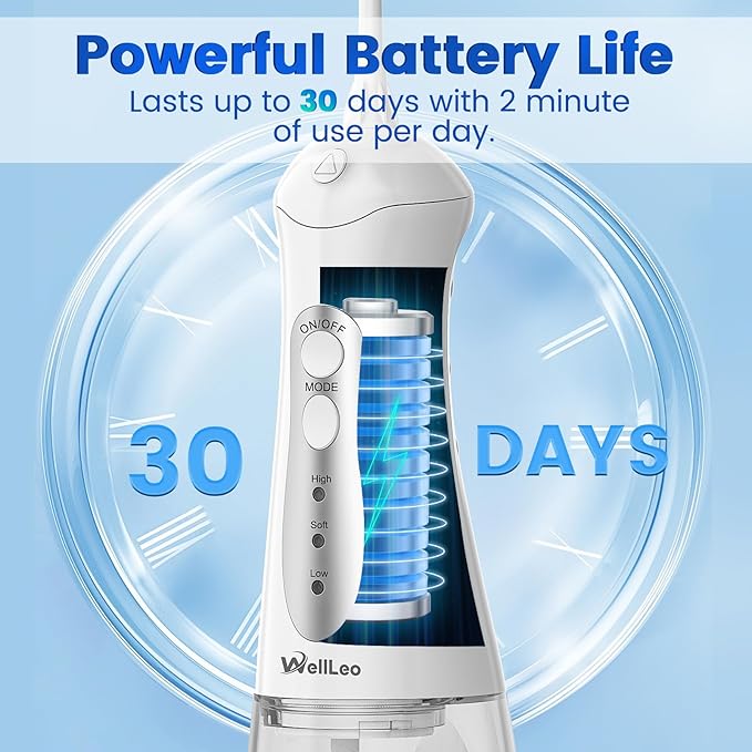 WellLeo Water Flossers for Teeth, Portable Oral Irrigator Rechargeable Water - Image 4