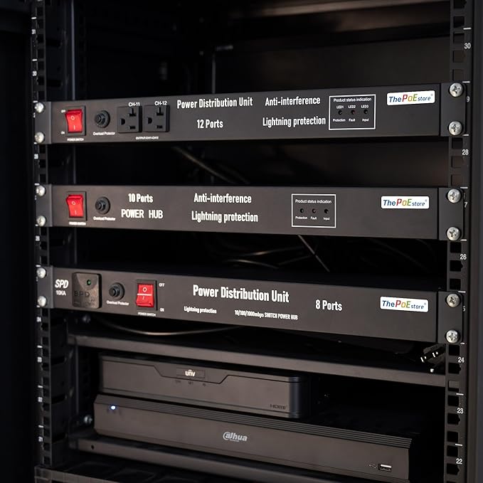 1U PDU Rack Mount Power Surge Protection, 8 NEMA 5-15R Outlets & 5-Port Gigabit - Image 9