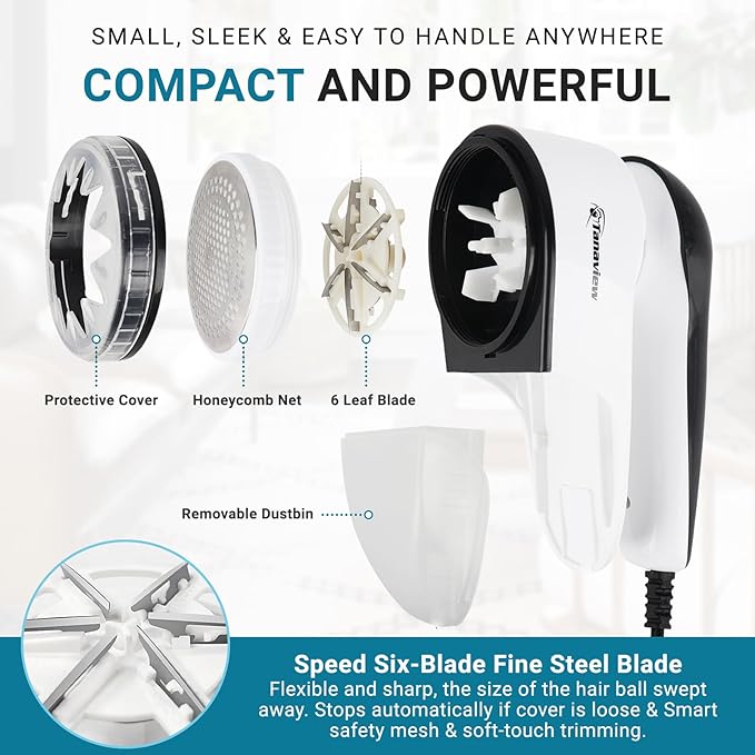Power Corded Electric Fabric Shaver, No Battery, Pilling & Fuzz Remover - Image 5