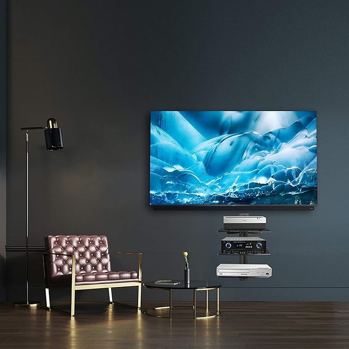 DVD Floating Shelf, Glass TV Wall Mount - Image 2