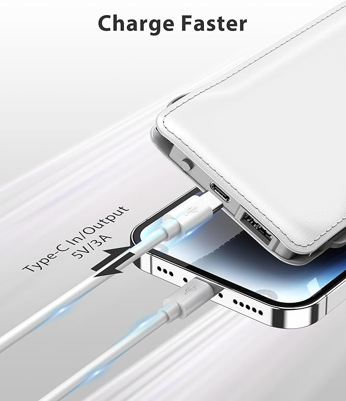 TG90° 10000mAh Power Bank Built-in Cables, Pocket Size USB C Portable Charger - Image 2