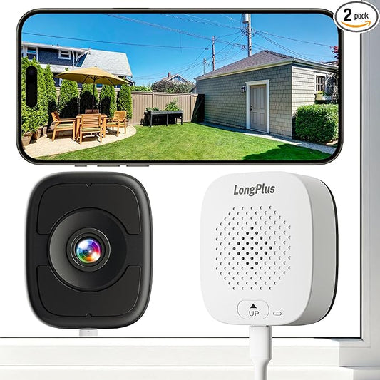 LongPlus 5MP Safe View Window Camera: 2 Packs 3K Window Cameras by LongPlus