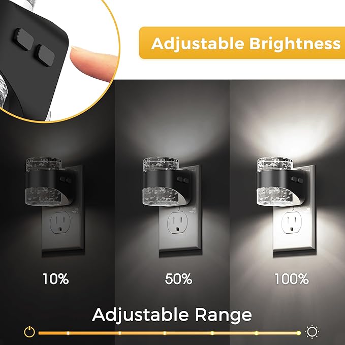 L LOHAS LED Night Light, 2 Pack 5000K Bubble Night Lights Plug into Wall - Image 3
