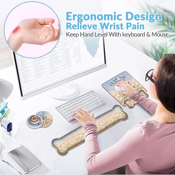 Keyboard Wrist Rest + Mouse Pad Wrist Support Set - Image 2