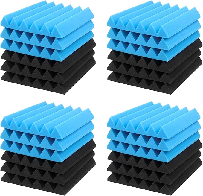 JBER 24 Pack Blue and Charcoal Acoustic Panels Studio Foam Wedges Fireproof - Image 6