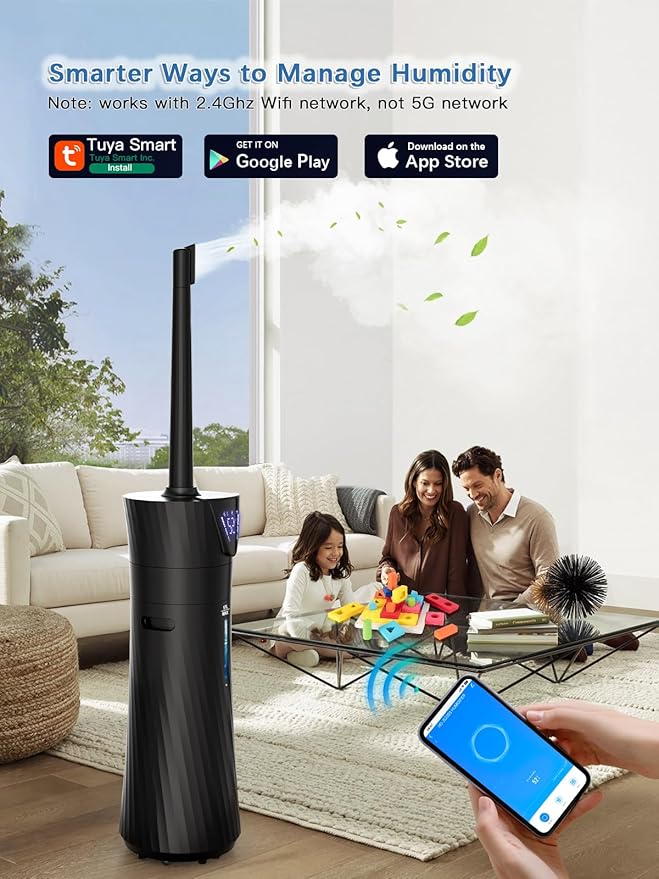 MONISEN 17L/4.5Gal Humidifier Large Room, Smart Quiet Ultrasonic Cool Mist - Image 2