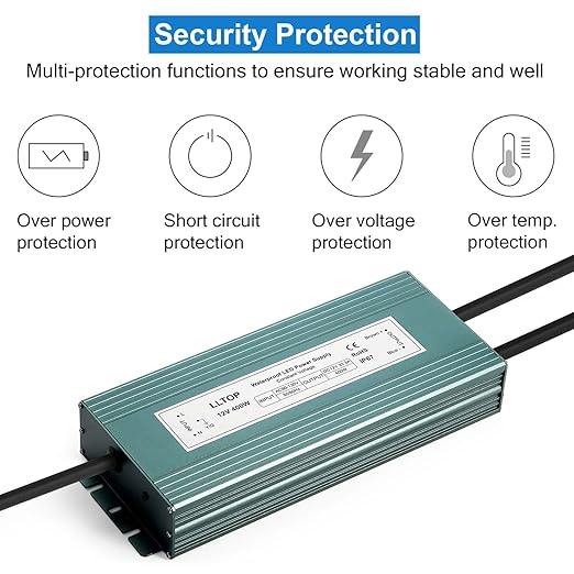 LLTOP LED Driver 400 Watts 110V/120V AC to 12V DC 33.3A Power Supply Waterproof - Image 2