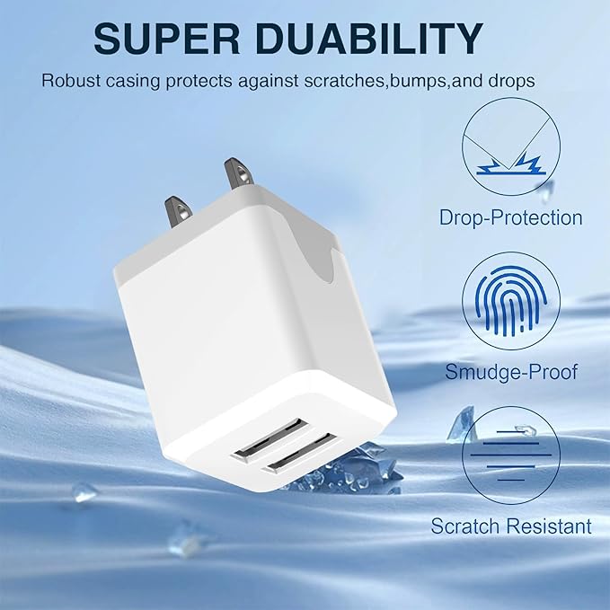 USB Wall Charger，Dual A USB Port Cube Power Plug Adapter，Fast Phone Charger - Image 3