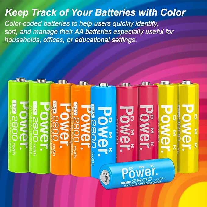 DMK POWER Rechargeable High Capacity Batteries 1.2V NiMH Low Self Discharge) - Image 8
