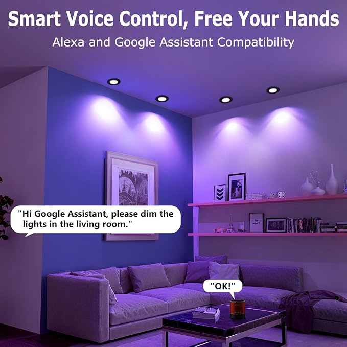 LightingWill 2 Inch Recessed Lighting, Smart WiFi LED Downlight, 5W LED Ceiling - Image 3