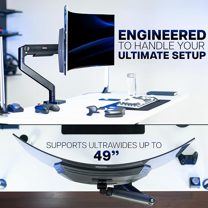VIVO Heavy Duty Aluminum Ultrawide Monitor Tension Arm - Image 7