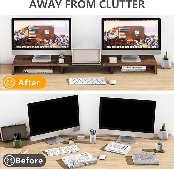 TAVR Dual Monitor Stand Riser, Computer Monitor Stands - Image 2