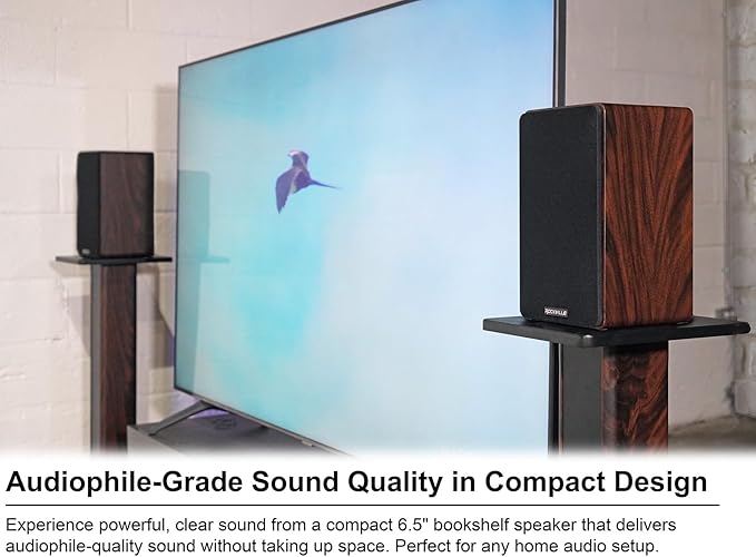 Rockville Pair RockShelf 68D V2 400W Bookshelf Speakers 8 Ohm, Kevlar Woofers - Image 2