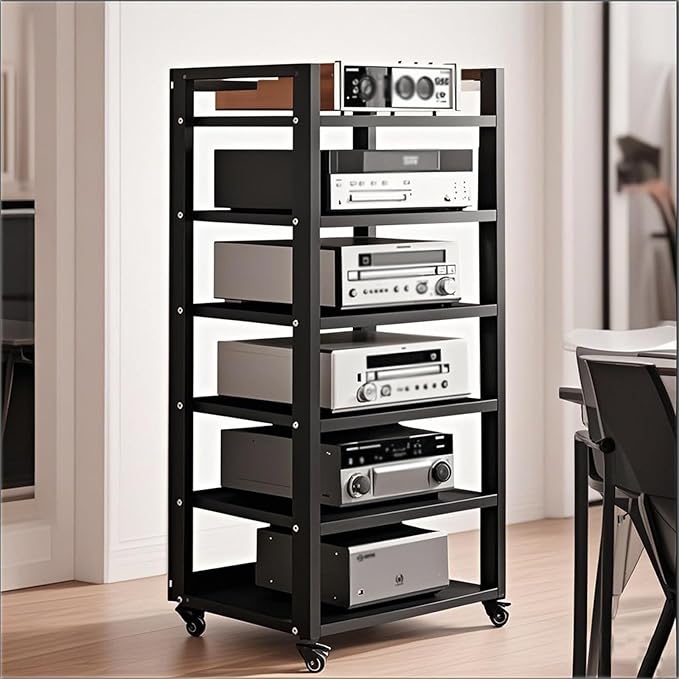 Dernoing 6 Tier Audio Rack Tower, CD Record Player Stereo Receiver AV Equipment by Dernoing